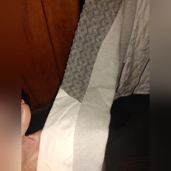 Prana Zinnia white and gray quilted wool sleeve water resistant zip up jacket si - Picture 6 of 10